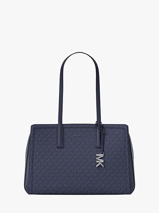 michael kors laila medium signature logo tote bag