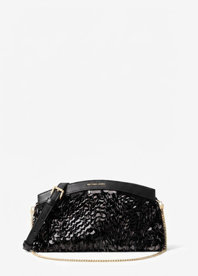 michael kors athena small metallic sequin embellished convertible clutch