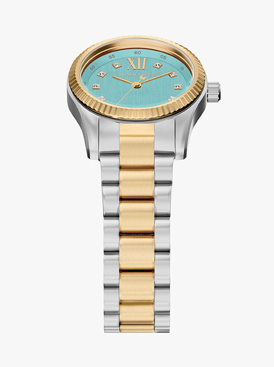Michael Kors Lexington Three-Hand Two-Tone Stainless Steel Watch michael kors lexington three hand two tone stainless steel watch