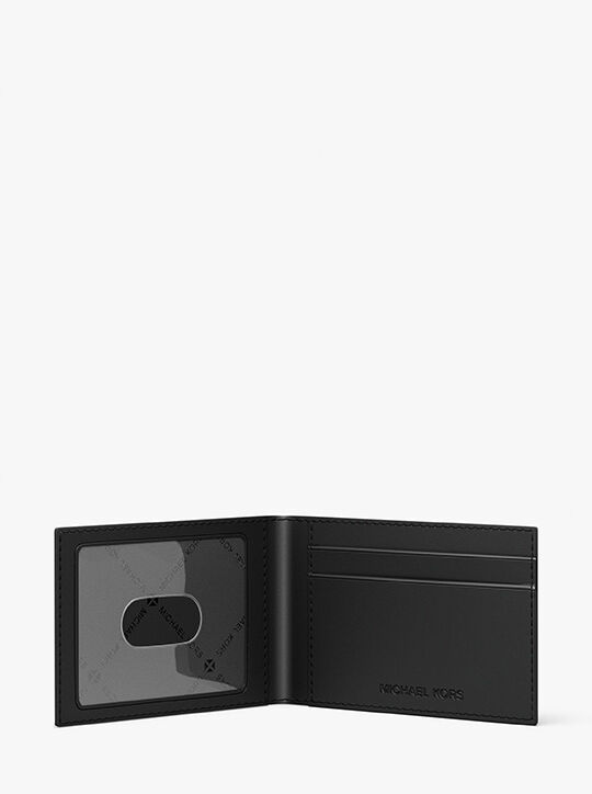 Hudson Logo Embossed Leather Billfold Wallet and Passcase michael kors hudson logo embossed leather billfold wallet and passcase