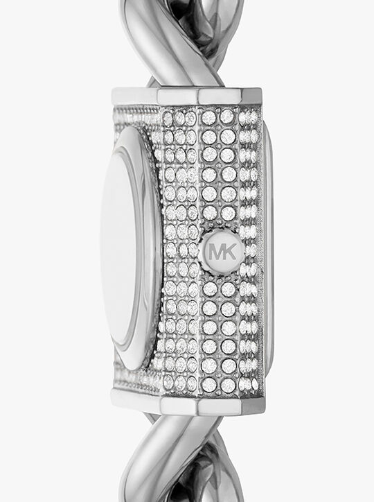 ساعة ميني لوك بافيه بسلسلة فضية اللون michael kors ساعة ميني لوك بافيه بسلسلة فضية اللون