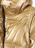 michael kors metallic quilted convertible puffer jacket