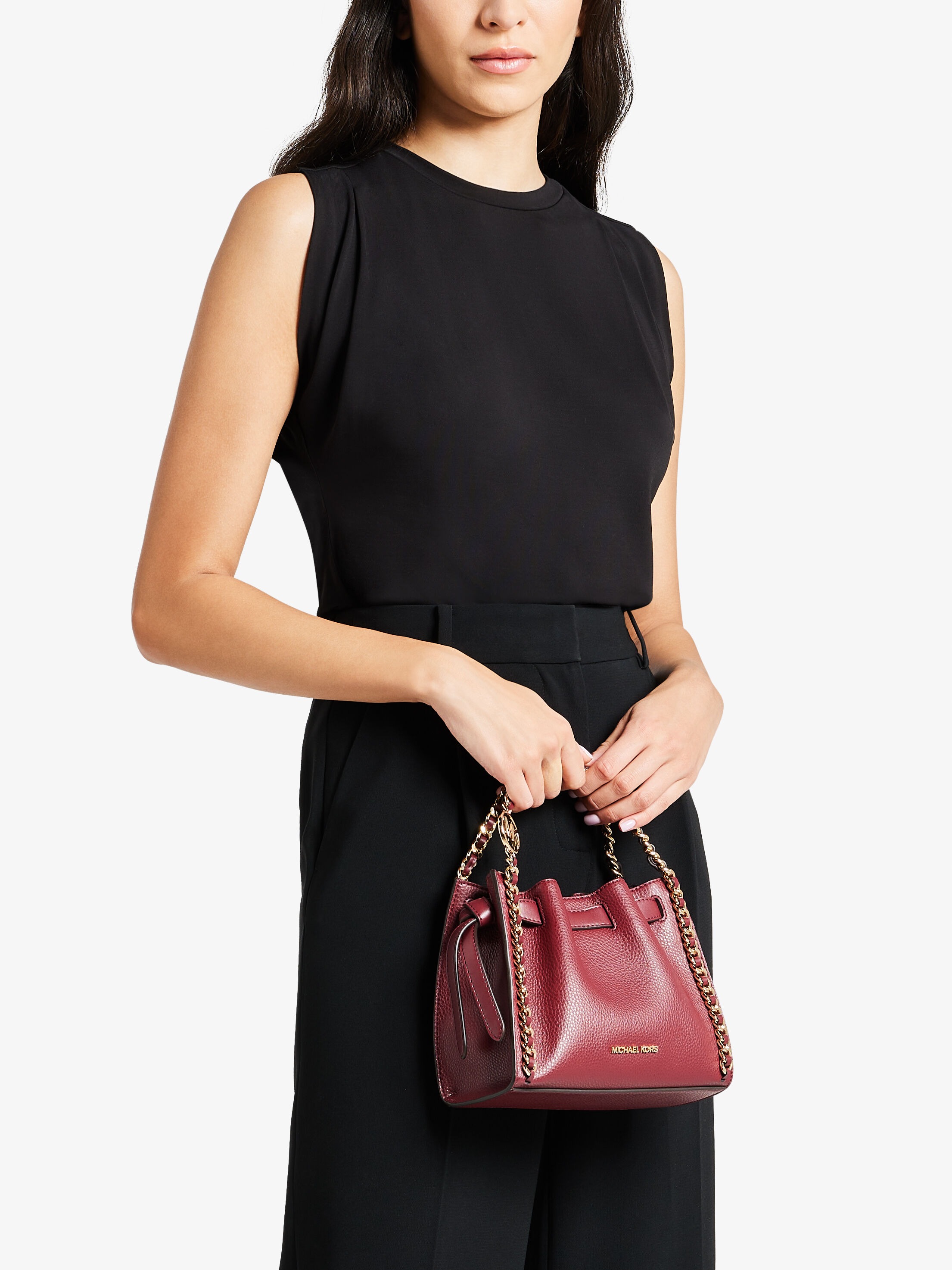 Mina Small Chain Crossbody Bag, DARK CHERRY | Michael Kors UAE
