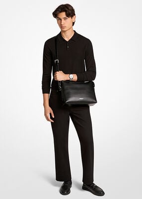 michael kors nicholas medium pebbled leather crossbody messenger bag