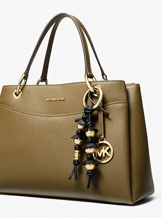 Embellished Floral Bag Charm michael kors embellished floral bag charm