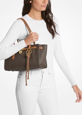 michael kors hamilton moderne small signature logo satchel