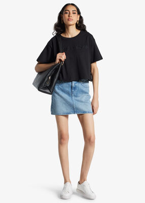 michael kors logo embossed cotton t shirt