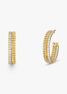 Michael Kors 14K Gold-Plated Chain Hoop Earrings