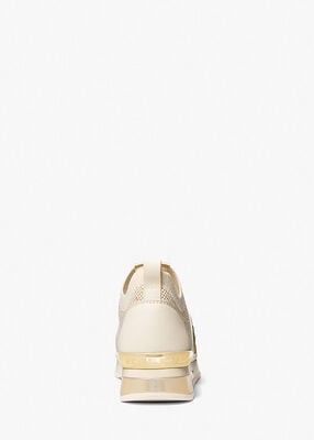 michael kors jenkins metallic stretch knit trainer