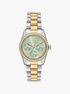 michael kors lexington pav  two tone watch