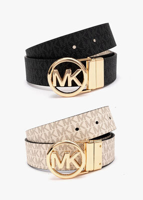 michael kors reversible signature logo belt