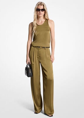 michael kors drapey satin wide leg pants