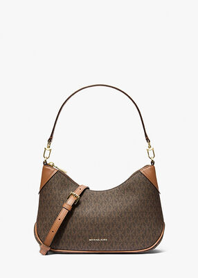 michael kors jet set medium signature logo convertible crossbody bag